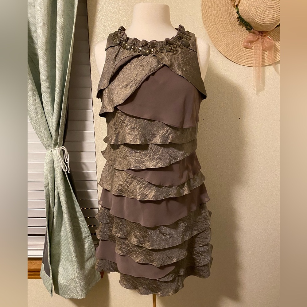 Beaded ruffle Dress